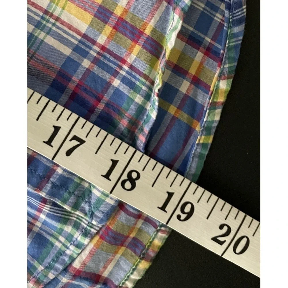 Ralph Lauren Boys Multi Color Plaid Short Sleeve Button Down Shirt Size 4 Cotton